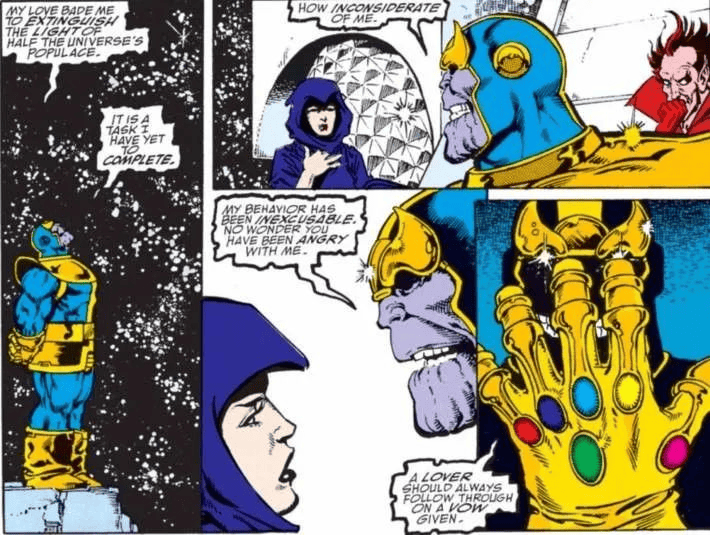 Personagem Morte da Marvel e Thanos